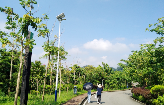生态公园亮化照明工程_绿道太阳能路灯_led投光灯工程案例