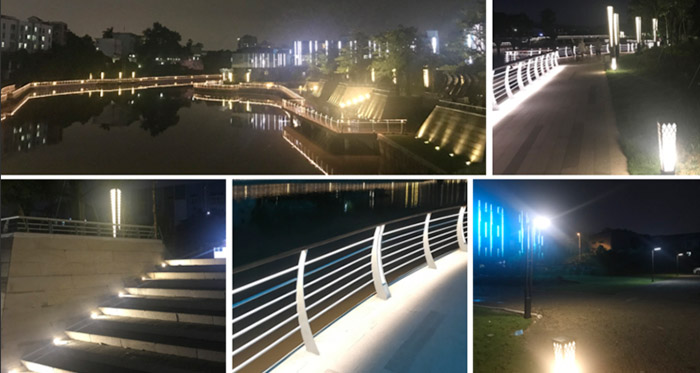 深圳市翠湖公园照明亮化_草坪灯、洗墙灯亮化工程案例