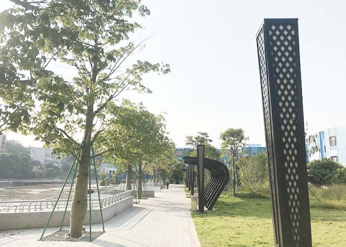 深圳市翠湖公园照明亮化_草坪灯、洗墙灯亮化工程案例